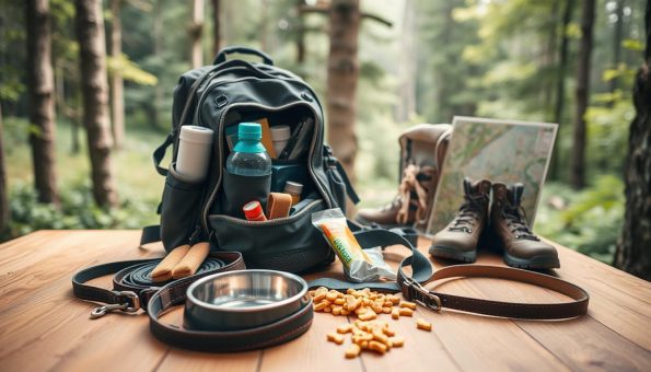 Dog hiking gear preparation