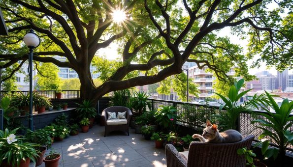 urban city oaks patio space